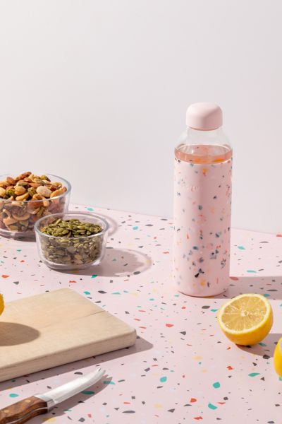 W & P Porter Glass Water Bottle In Terrazzo Blush