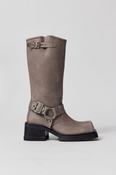 Jeffrey Campbell Harness Moto Boot In Grey