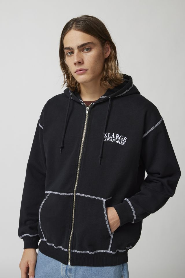 スケートボード X-LARGE CONTRAST COLOR HALF ZIP HOODIE XLARGE Contrast Stitch Full Zip Hoodie Sweatshirt | Urban