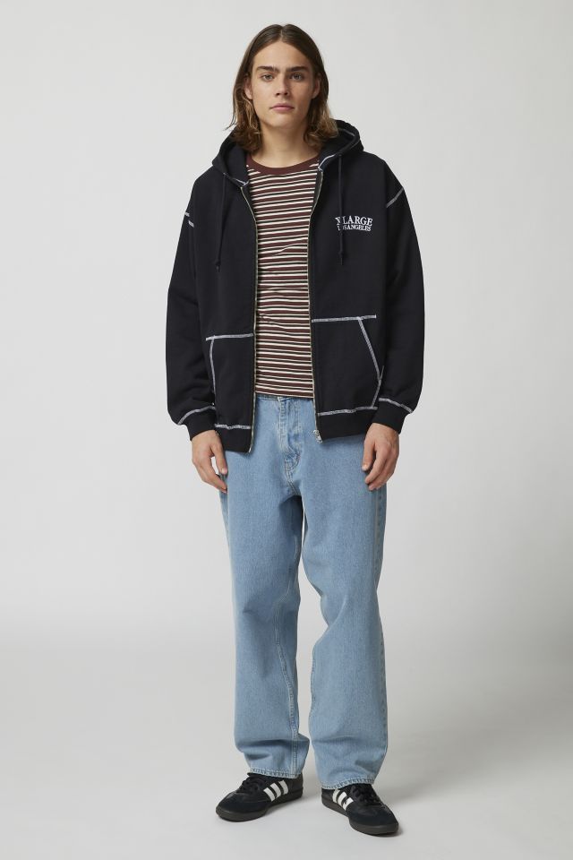 XLARGE Contrast Stitch Full Zip Hoodie Sweatshirt | Urban