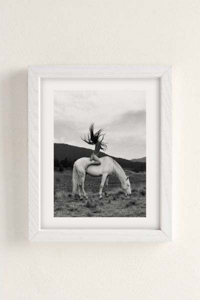 Shop Urban Outfitters Dagmar Pels Wild Horse Girl Art Print In White Wood Frame At