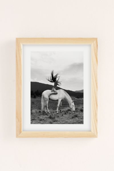 Shop Urban Outfitters Dagmar Pels Wild Horse Girl Art Print In Natural Wood Frame At