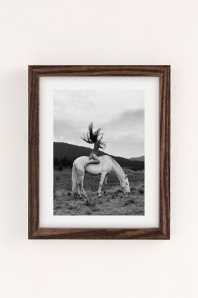 Shop Urban Outfitters Dagmar Pels Wild Horse Girl Art Print In Walnut Wood Frame At