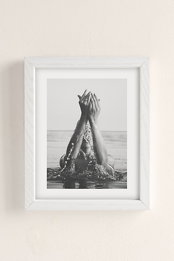Shop Urban Outfitters Dagmar Pels Wild And Free Just Like The Sea Art Print In White Wood Frame At