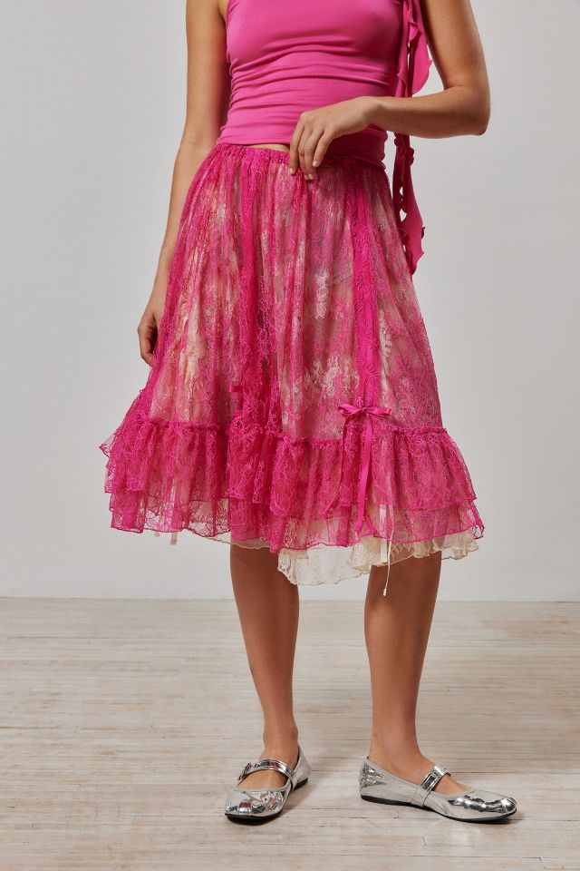 Kimchi Blue Maeve Sheer Lace Midi Skirt #2