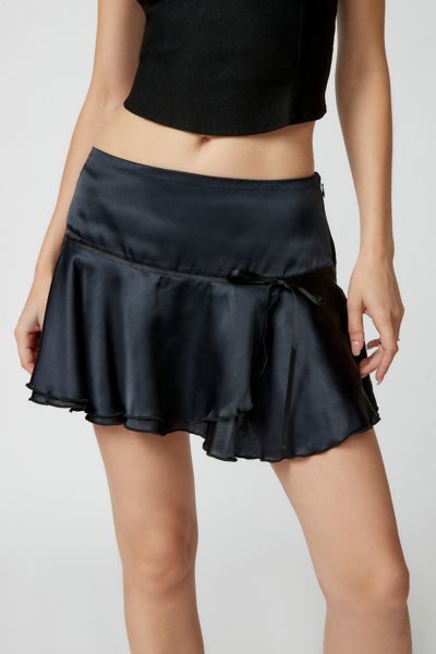 Kimchi Blue Carlene Satin Drop-Waist Mini Skirt Product Page