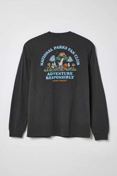 Parks Project Uo Exclusive National Parks Fan Club Long Sleeve Tee In Washed Black, Men's At Urban Outfitters