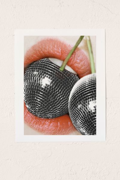 Urban Outfitters Dagmar Pels Bite Me Disco Cherry Lips Art Print