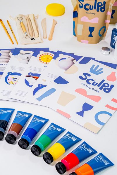 Sculpd Home Pottery Kit with Paints