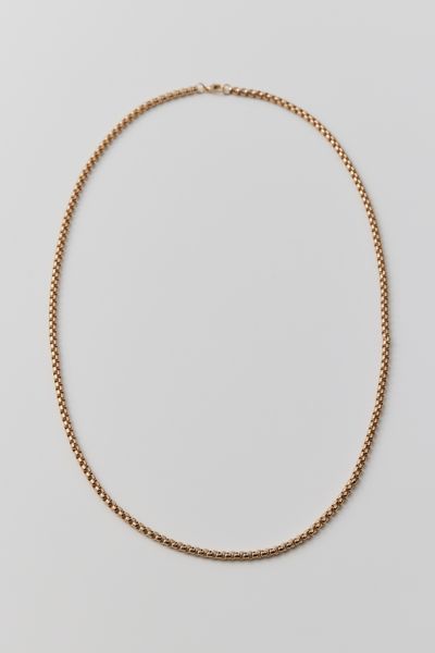 Urban Outfitters Box Chain 28" Necklace In Gold, Men's At