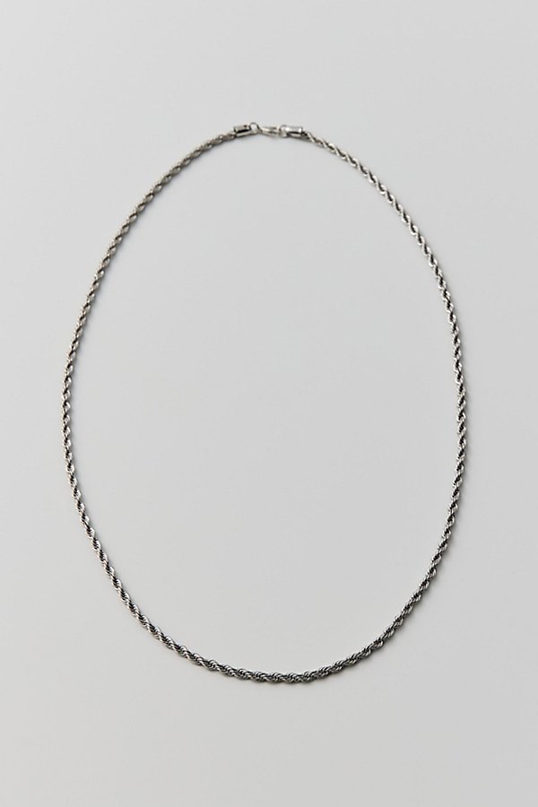 Urban Outfitters Rope Chain 28" Necklace In Silver, Men's At