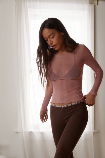 Long Sleeve Sheer Mesh Layering Top