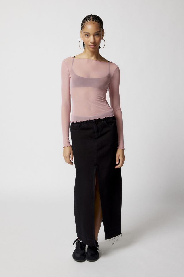 Out From Under Libby Sheer Mesh Long Sleeve Top #2