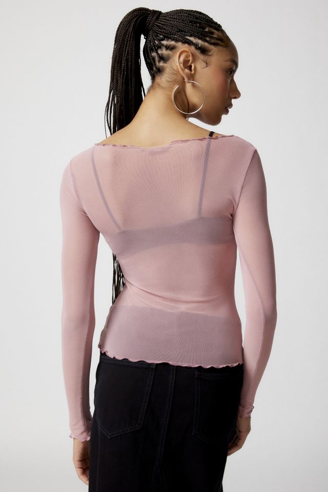 Out From Under Libby Sheer Mesh Long Sleeve Top #4