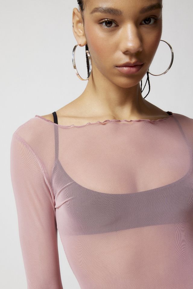Out From Under Libby Sheer Mesh Long Sleeve Top #5
