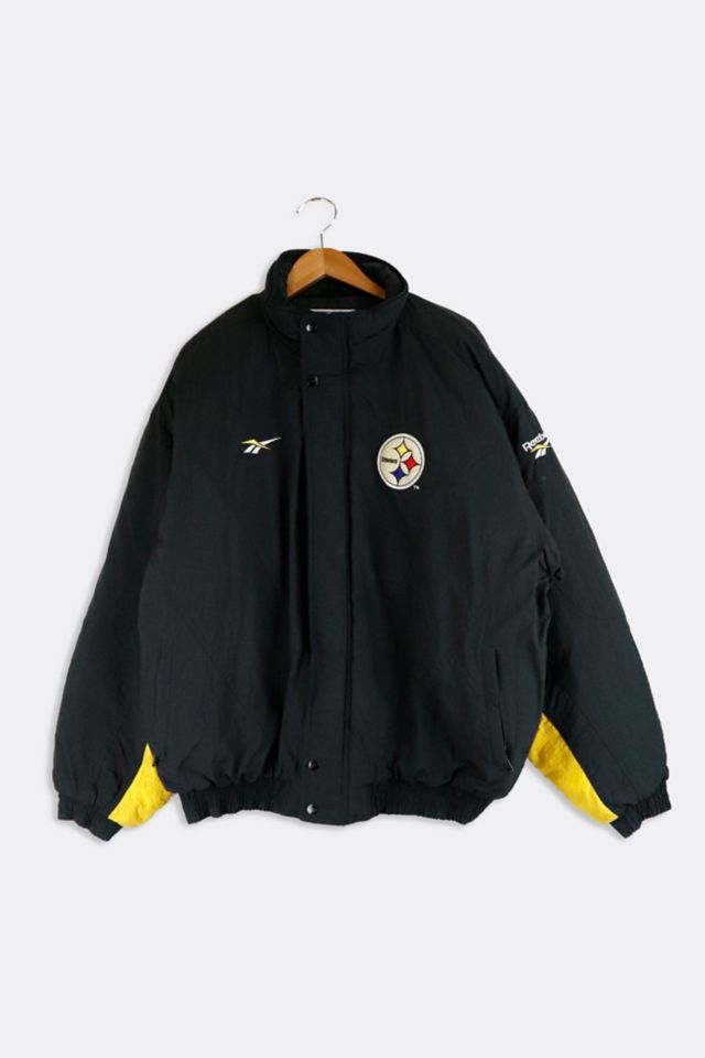 Vintage Reebok NFL Pittsburgh Steelers Zip Up Puffy Jacket