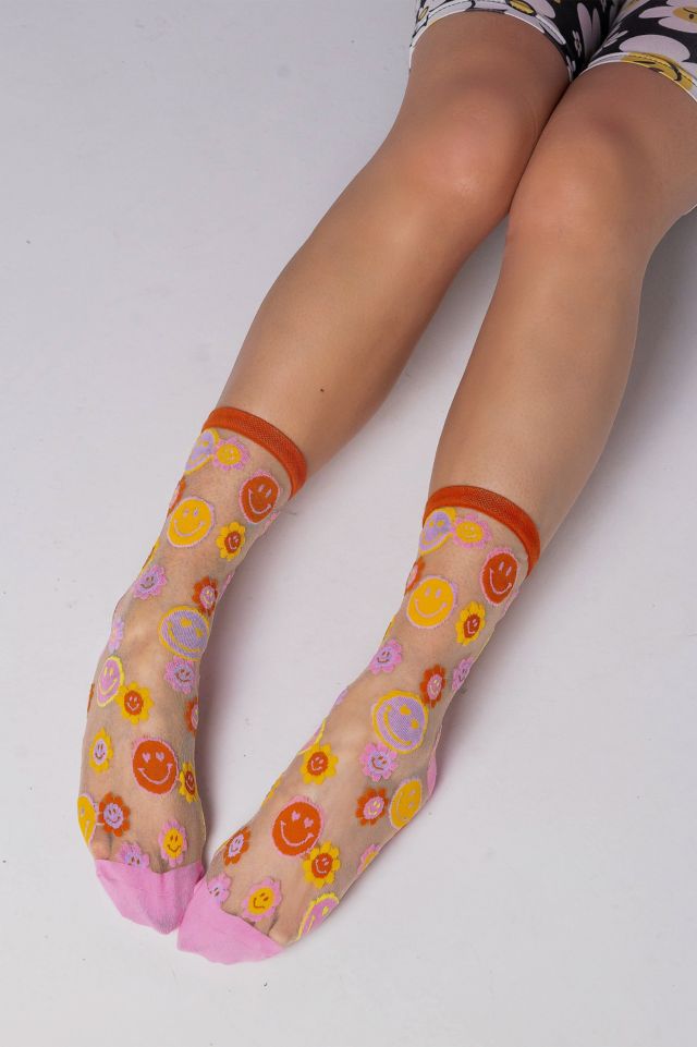 Sock Candy Happy Face Daisy Sheer Sock #4