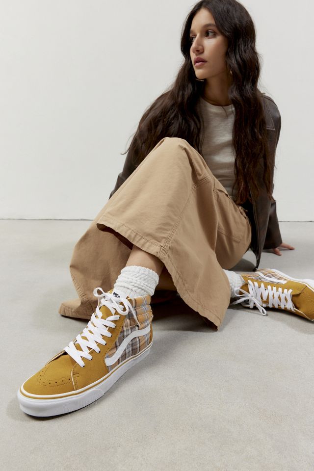 Vans sk8 outlet hi yellow checkerboard