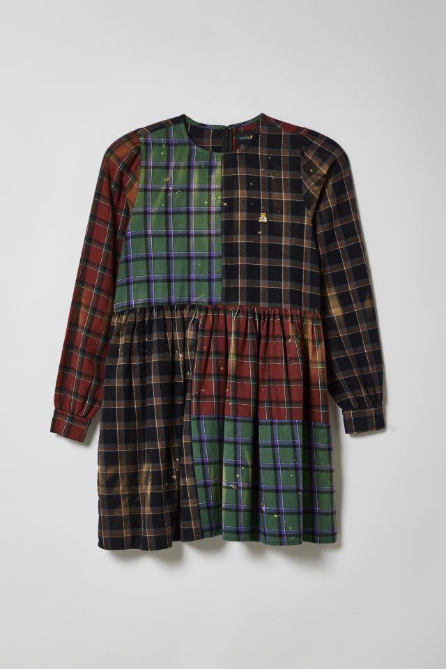 Teddy Fresh Blocked Plaid Bleached Mini Dress #1