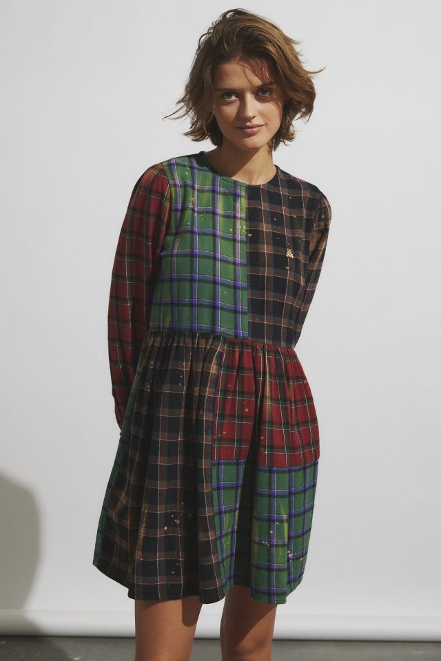 Teddy Fresh Blocked Plaid Bleached Mini Dress #3
