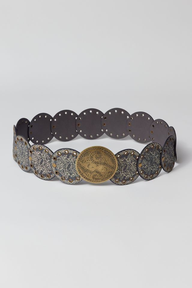 Large Round Leather Western Belt #1