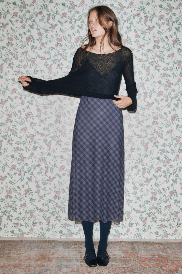 UO Santiago Semi-Sheer Asymmetrical Sweater | Urban Outfitters