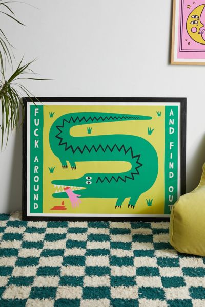 Shop Urban Outfitters Aley Wild F*** Around And Find Out Art Print In Black Wood Frame At