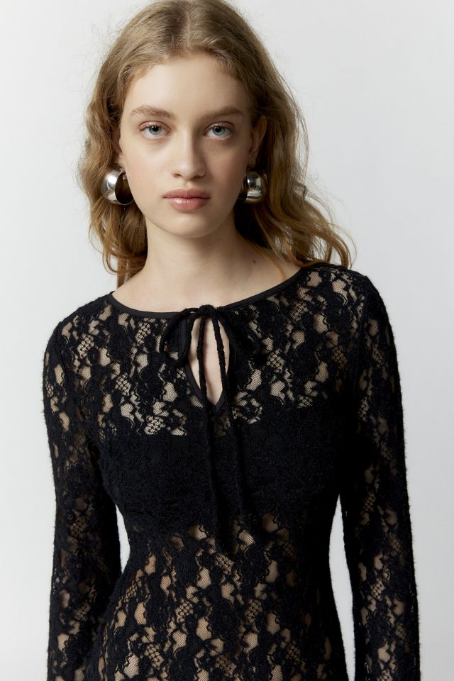 Robe midi en deltelle diaphane Kiss The Sky #1