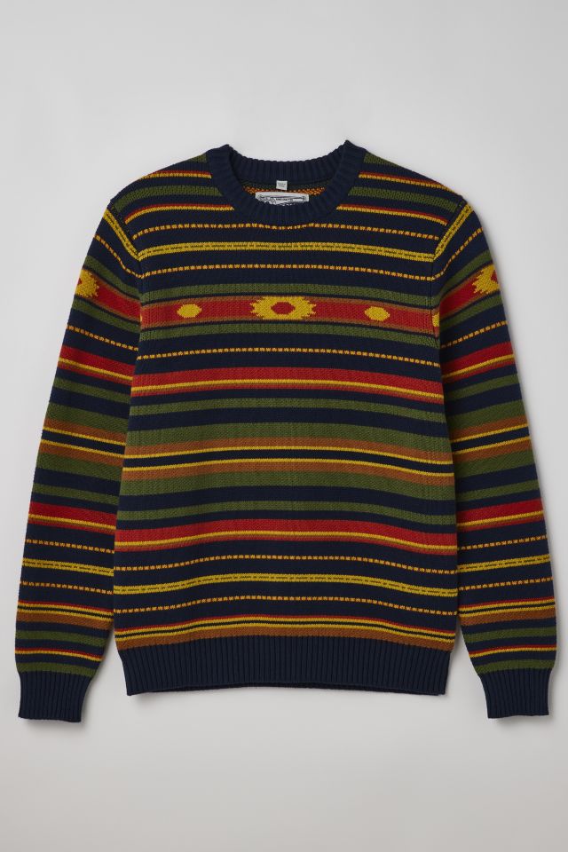 Schott Multi-Stripe Peruvian Crew Neck Sweater | Urban Outfitters