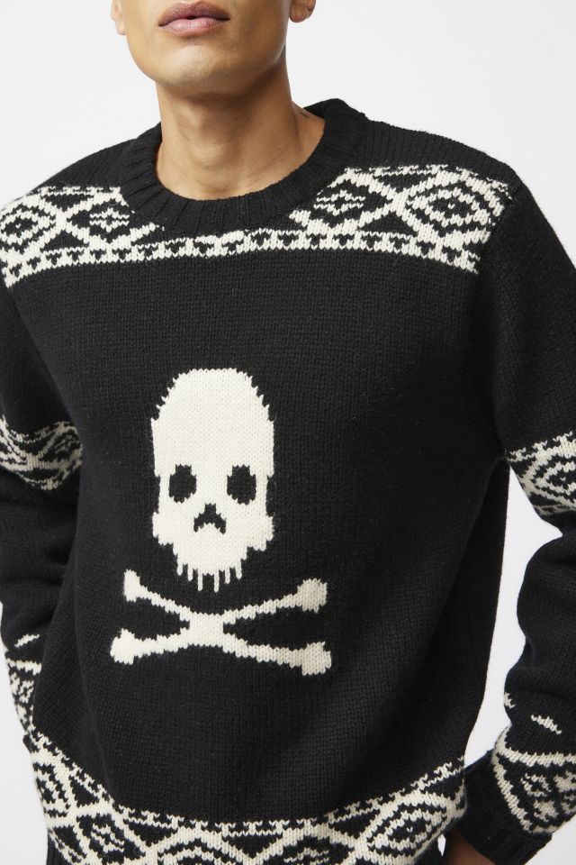 Schott Skull Motif Crew Neck Sweater #4