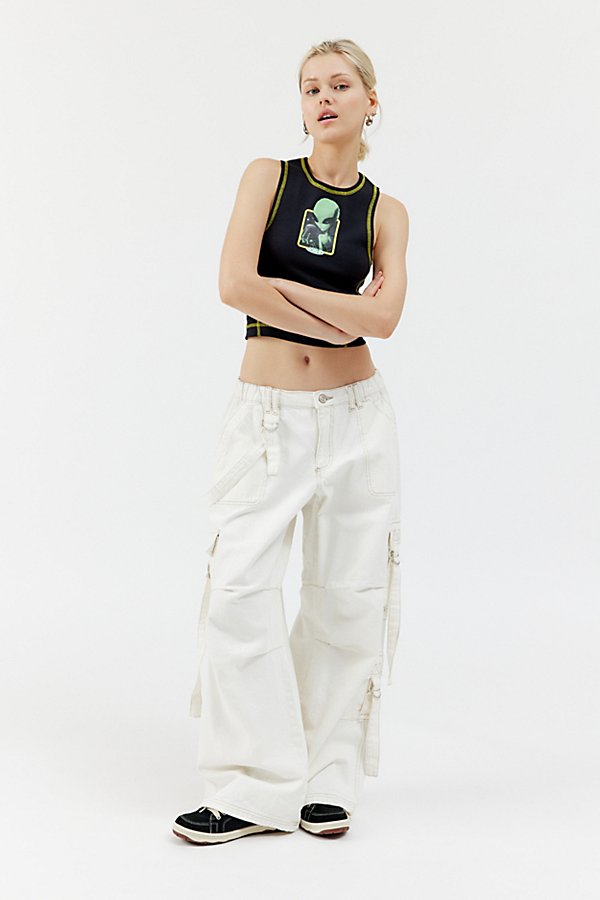 Bdg Strappy Cargo Jean In White, Women's At Urban Outfitters