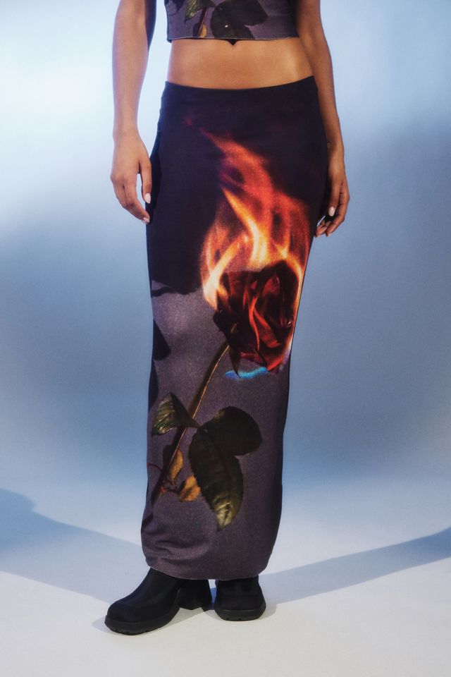 Jaded London Flaming Rose Maxi Skirt | Urban Outfitters