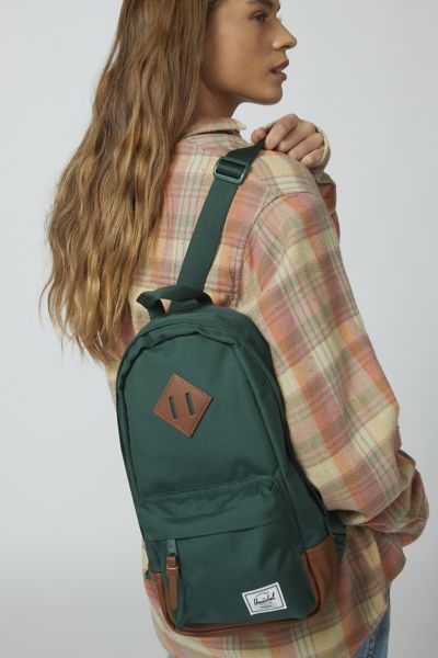Herschel Supply Co Heritage Crossbody Shoulder Bag In Trekking Green + Tan