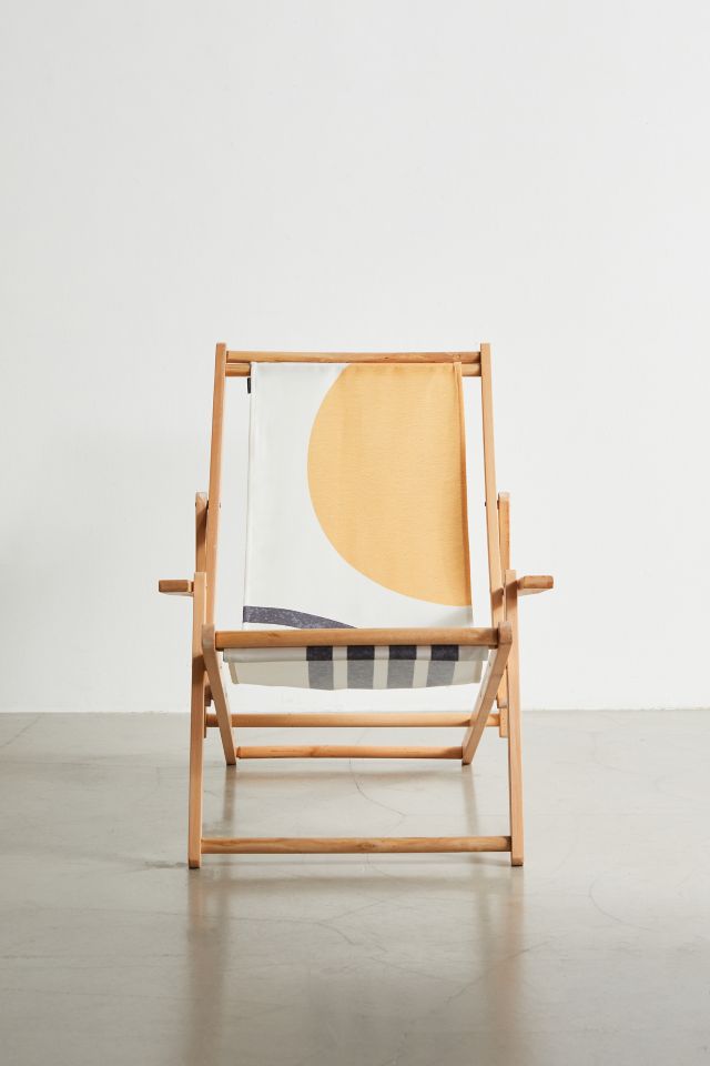 MoonlightPrint Deny Mid-Century Modern Sun & Rainbow Outdoor Folding Chair