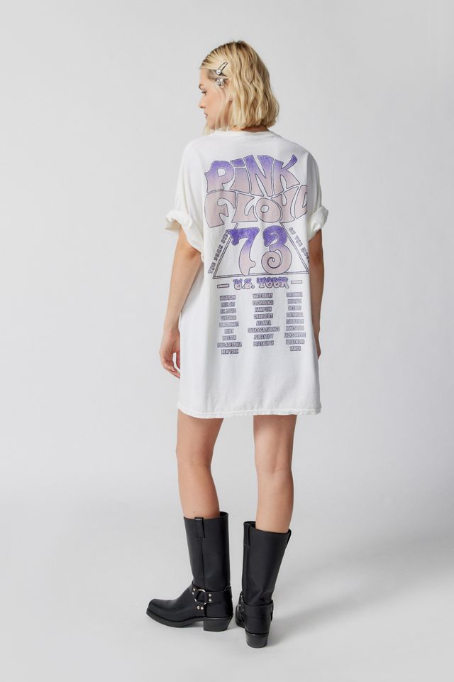 urban outfitters pink floyd t shirt dress Urban Outfitters Pink Floyd Pyramid T-shirt Dress In Blue Multi