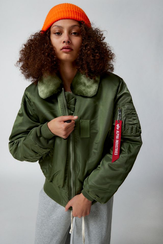 Alpha Industries B15 Faux Fur Collar Bomber Jacket | Urban Outfitters
