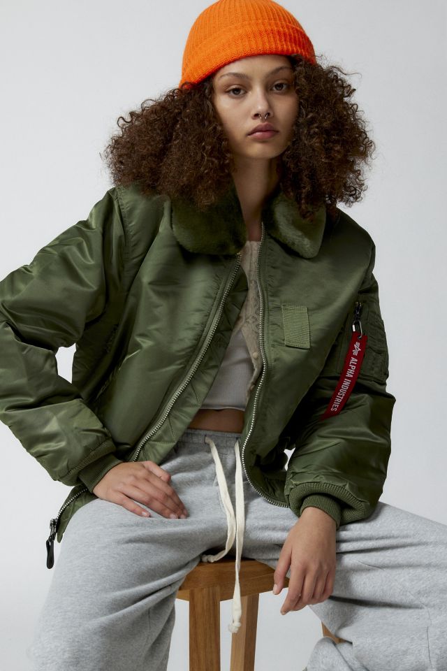 Alpha industries shop fur collar bomber