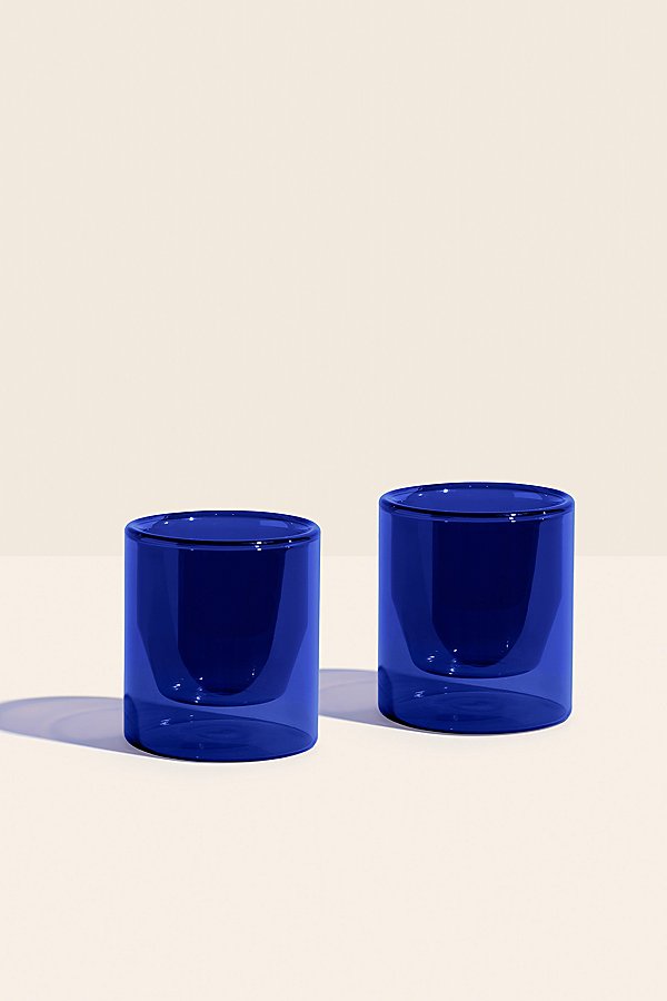 Yield Double-wall 6oz Glasses In Blue