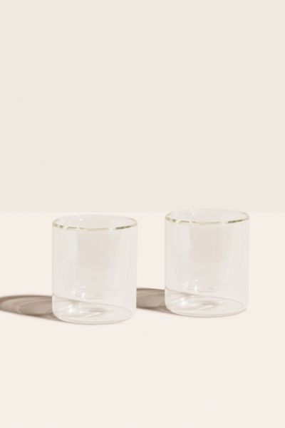Yield Double Wall 6oz Glass - Boxed Set Of 2 In Clear