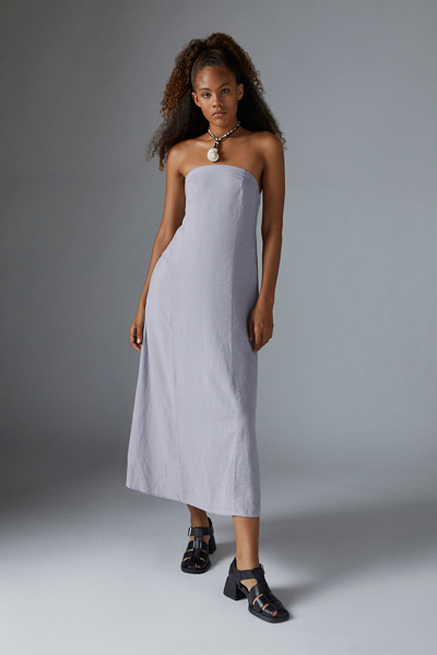 chinese dress ladies Urban Outfitters Red Onyx Linen Button-Front Slit Spaghetti Straps Mid   Brie