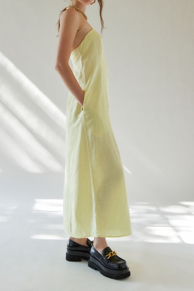 UO Meave Linen Strapless Midi Dress #1