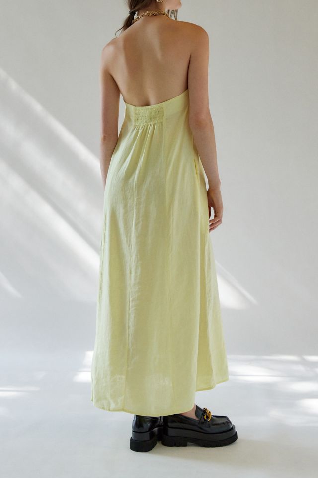 UO Meave Linen Strapless Midi Dress #3
