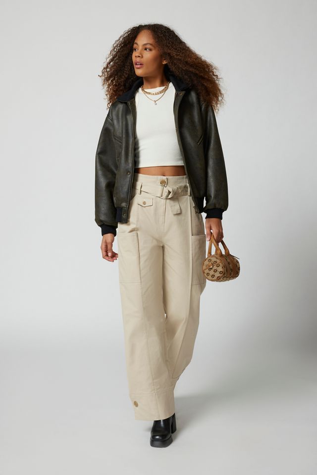 Geel Harper Belted Trouser Pant | Urban Outfitters Canada