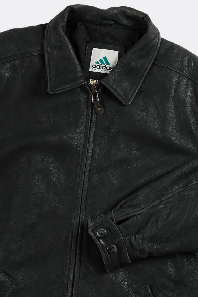 Adidas equipment leather clearance jacket