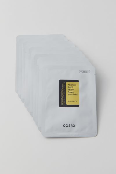 COSRX ADVANCED SNAIL MUCIN POWER SHEET MASK 10-PACK IN ASSORTED AT URBAN OUTFITTERS 