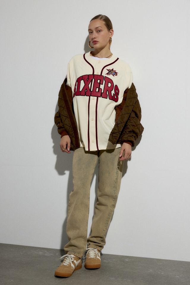 Mitchell & Ness X Melody Ehsani Philadelphia 76ers Baseball Jersey Top #2