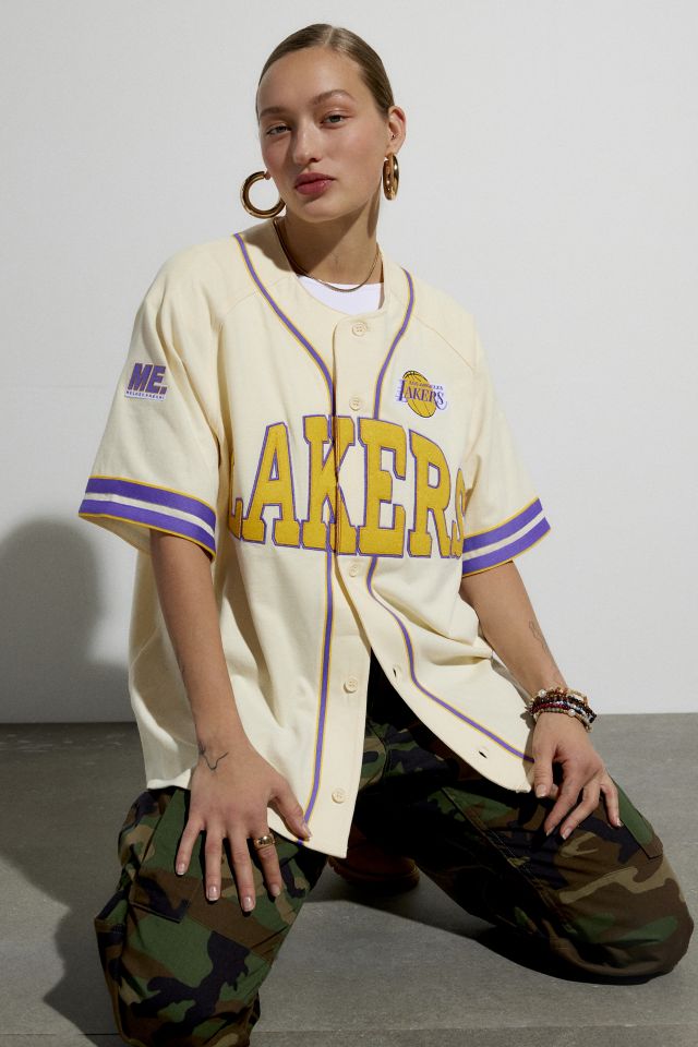 Mitchell Ness X Melody Ehsani Los Angeles Lakers Baseball Jersey Top