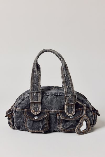 Bdg Denim Duffle Shoulder Bag In Black, Women's At Urban Outfitters