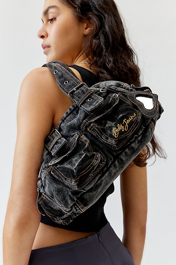 Bdg Denim Duffle Shoulder Bag In Black, Women's At Urban Outfitters