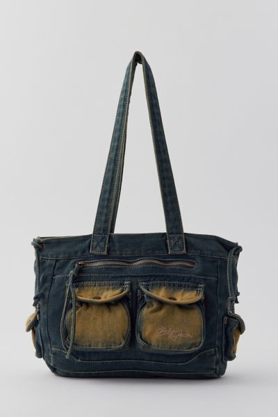 Bdg Y2k Denim Tote Bag In Rinsed Denim, Women's At Urban Outfitters